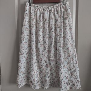 Floral White Skirt